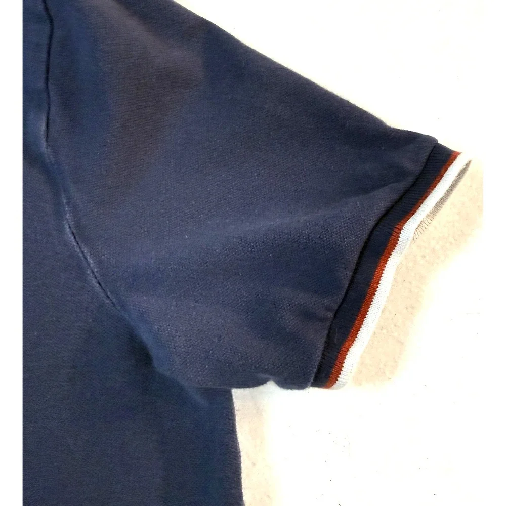 Polo Ralph Lauren Polo Shirt Quiet Luxury Mens S Blue Red Border Trim Streetwear